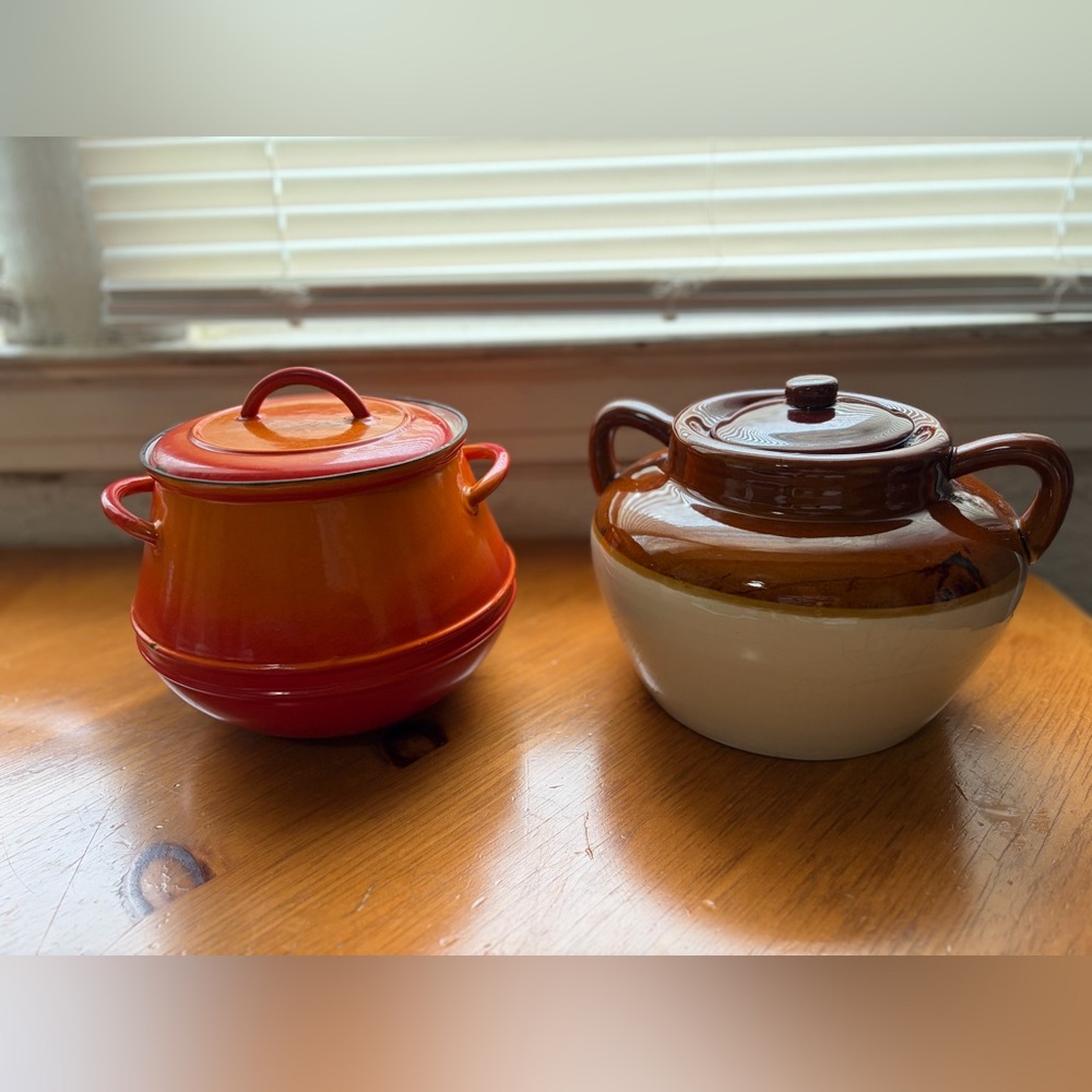 Orange Red Ceramic Covered Casserole Dish - Home Kitchen set